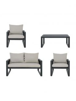 Bizzotto Salon de jardin Captiva, 4 élém., Lot de différentes tailles -Jardin Soldes Boutique Salon de jardin Captiva 4 elem 5