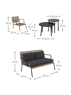 Salon de jardin Paola, 5 élém., Lot de différentes tailles 11 Salon de jardin Paola, 5 élém., Lot de différentes tailles -Jardin Soldes Boutique Salon de jardin Paola 5 elem 3