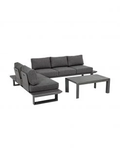 Bizzotto Salon de jardin anthracite Konnor, 3 élém., Lot de différentes tailles