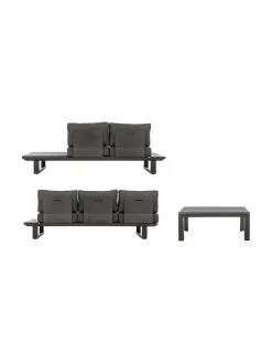 Bizzotto Salon de jardin anthracite Konnor, 3 élém., Lot de différentes tailles -Jardin Soldes Boutique Salon de jardin anthracite Konnor 3 elem 5