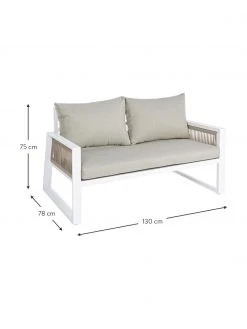 Bizzotto Salon de jardin beige/blanc Captiva en beige/blanc, 4 élém., Lot de différentes taillesDisponibilité limitée -Jardin Soldes Boutique Salon de jardin beigeblanc Captiva en beigeblanc 4 elem 2