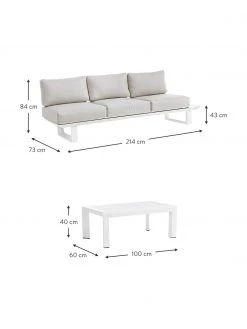 Bizzotto Salon de jardin beige/blanc Konnor, 3 élém., Lot de différentes taillesDisponibilité limitée -Jardin Soldes Boutique Salon de jardin beigeblanc Konnor 3 elem 2