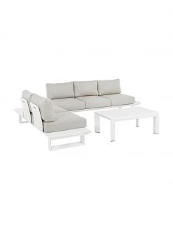 Bizzotto Salon de jardin beige/blanc Konnor, 3 élém., Lot de différentes taillesDisponibilité limitée