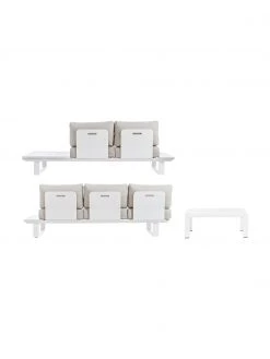 Bizzotto Salon de jardin beige/blanc Konnor, 3 élém., Lot de différentes taillesDisponibilité limitée -Jardin Soldes Boutique Salon de jardin beigeblanc Konnor 3 elem 5