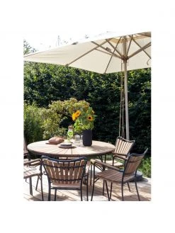 Salon de jardin en bois et métal Ellen, 5 élém., Lot de différentes tailles -Jardin Soldes Boutique Salon de jardin en bois et metal Ellen 5 elem 1