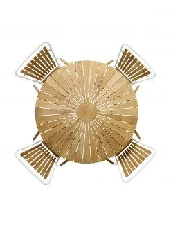 Salon de jardin en bois et métal Ellen, 5-tlg, Lot de différentes tailles -Jardin Soldes Boutique Salon de jardin en bois et metal Ellen 5 tlg 4