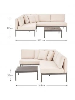 Westwing Collection Salon de jardin en tissu beige Linden, 2 élém., Lot de différentes tailles -Jardin Soldes Boutique Salon de jardin en tissu beige Linden 2 elem 3