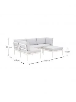 Westwing Collection Salon de jardin modulable en tissu gris clair Acton, larg. 226 x prof. 148 cm -Jardin Soldes Boutique Salon de jardin modulable en tissu gris clair Acton 4