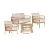 Salon lounge de jardin Hampton, 4 élém., Lot de différentes tailles