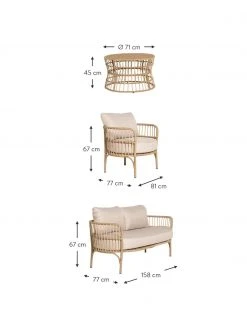 Salon lounge de jardin Hampton, 4 élém., Lot de différentes tailles -Jardin Soldes Boutique Salon lounge de jardin Hampton 4 elem 2