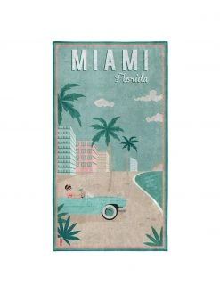 Serviette de plage en coton égyptien Miami, larg. 90 x long. 170 cm