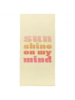 Westwing Collection Serviette de plage jaune légère Sunshine, larg. 70 x long. 150 cm