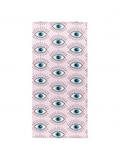 Westwing Collection Serviette de plage légère design Eyes, larg. 70 x long. 150 cm