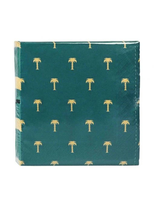 &k amsterdam Serviettes en papier Palmtree, 20 pièces, larg. 17 x long. 17 cm -Jardin Soldes Boutique Serviettes en papier Palmtree 20 pieces