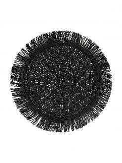 Set de table rond noir Gyula, Ø 40 cm