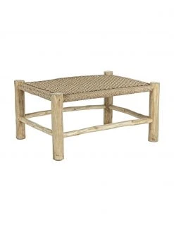 Bizzotto Table basse bohème bois de teck Lampok, larg. 80 x haut. 40 cm