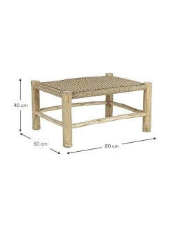 Bizzotto Table basse bohème bois de teck Lampok, larg. 80 x haut. 40 cm -Jardin Soldes Boutique Table basse boheme bois de teck Lampok 3