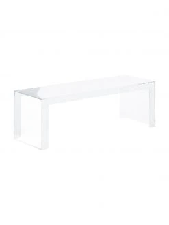 Kartell Table basse de jardin transparente Invisible, larg. 120 x haut. 40 cm