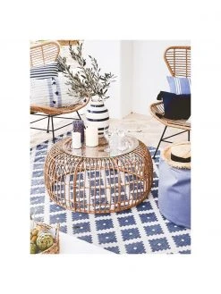 Westwing Collection Table basse ronde avec plateau en verre Costa, Ø 85 x haut. 42 cm -Jardin Soldes Boutique Table basse ronde avec plateau en verre Costa 2