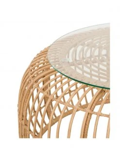 Westwing Collection Table basse ronde avec plateau en verre Costa, Ø 85 x haut. 42 cm -Jardin Soldes Boutique Table basse ronde avec plateau en verre Costa 4