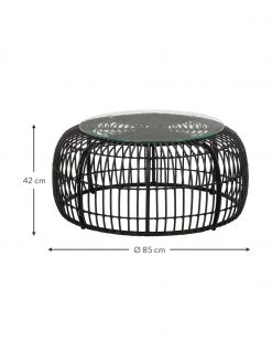 Westwing Collection Table basse ronde noire plateau en verre Costa, Ø 85 x haut. 42 cm 10 Westwing Collection Table basse ronde noire plateau en verre Costa, Ø 85 x haut. 42 cm -Jardin Soldes Boutique Table basse ronde noire plateau en verre Costa 2
