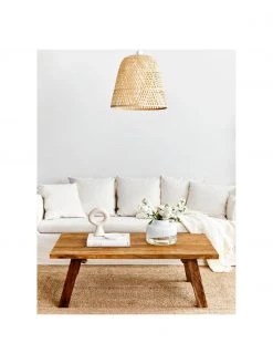 Westwing Collection Table basse teck recyclé Lawas, larg. 120 x haut. 45 cm -Jardin Soldes Boutique Table basse teck recycle Lawas 2