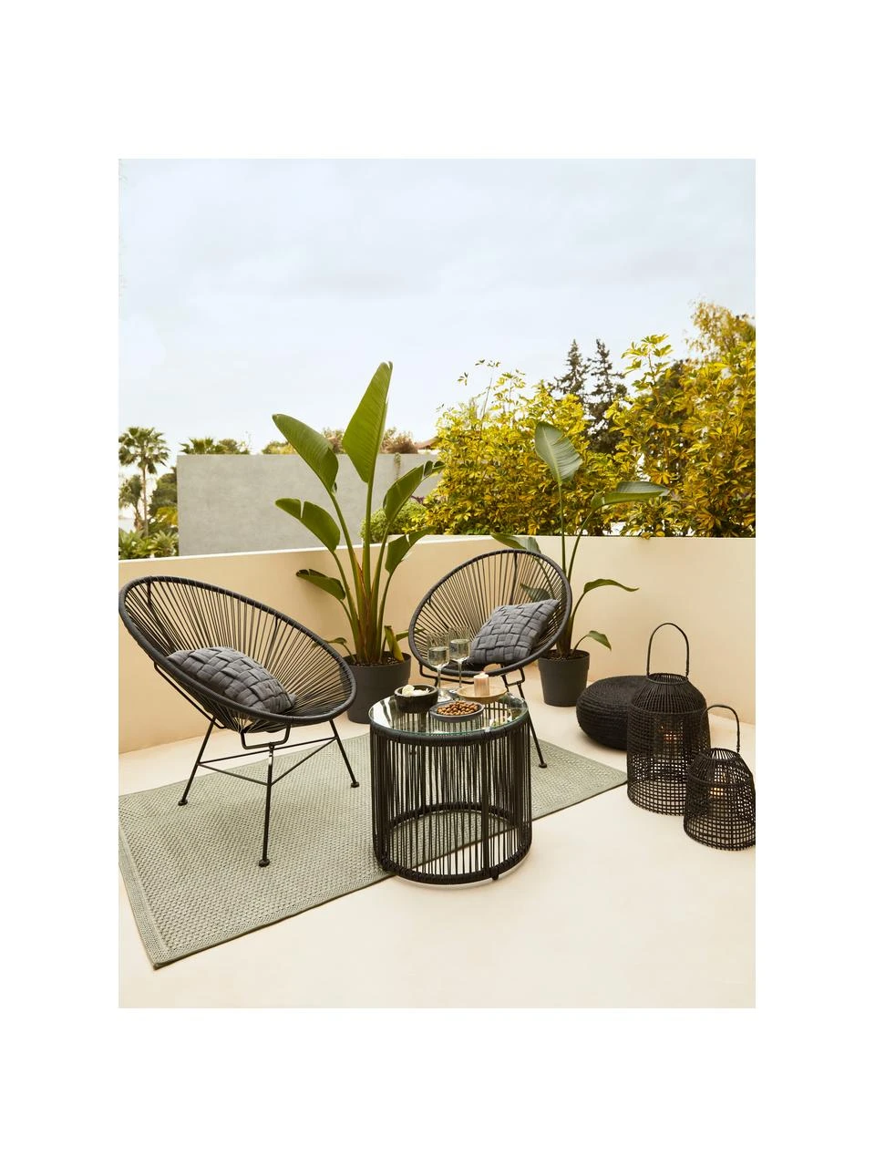 Westwing Collection Table d'appoint avec noire plateau en verre Bahia, Ø 50 x haut. 45 cm 4 Westwing Collection Table d'appoint avec noire plateau en verre Bahia, Ø 50 x haut. 45 cm – Image 2