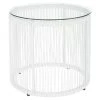 Westwing Collection Table d'appoint blanche avec plateau de verre Bahia, Ø 50 x haut. 45 cm -Jardin Soldes Boutique Table dappoint blanche avec plateau de verre Bahia