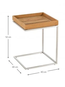 Jan Kurtz Table d'appoint de balcon avec plateau en bois de teck Pizzo, larg. 40 x haut. 52 cm -Jardin Soldes Boutique Table dappoint de balcon avec plateau en bois de teck Pizzo 2