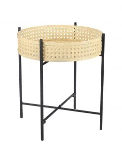 Table d'appoint en métal avec cannage Jaylee, Ø 38 x haut. 45 cm