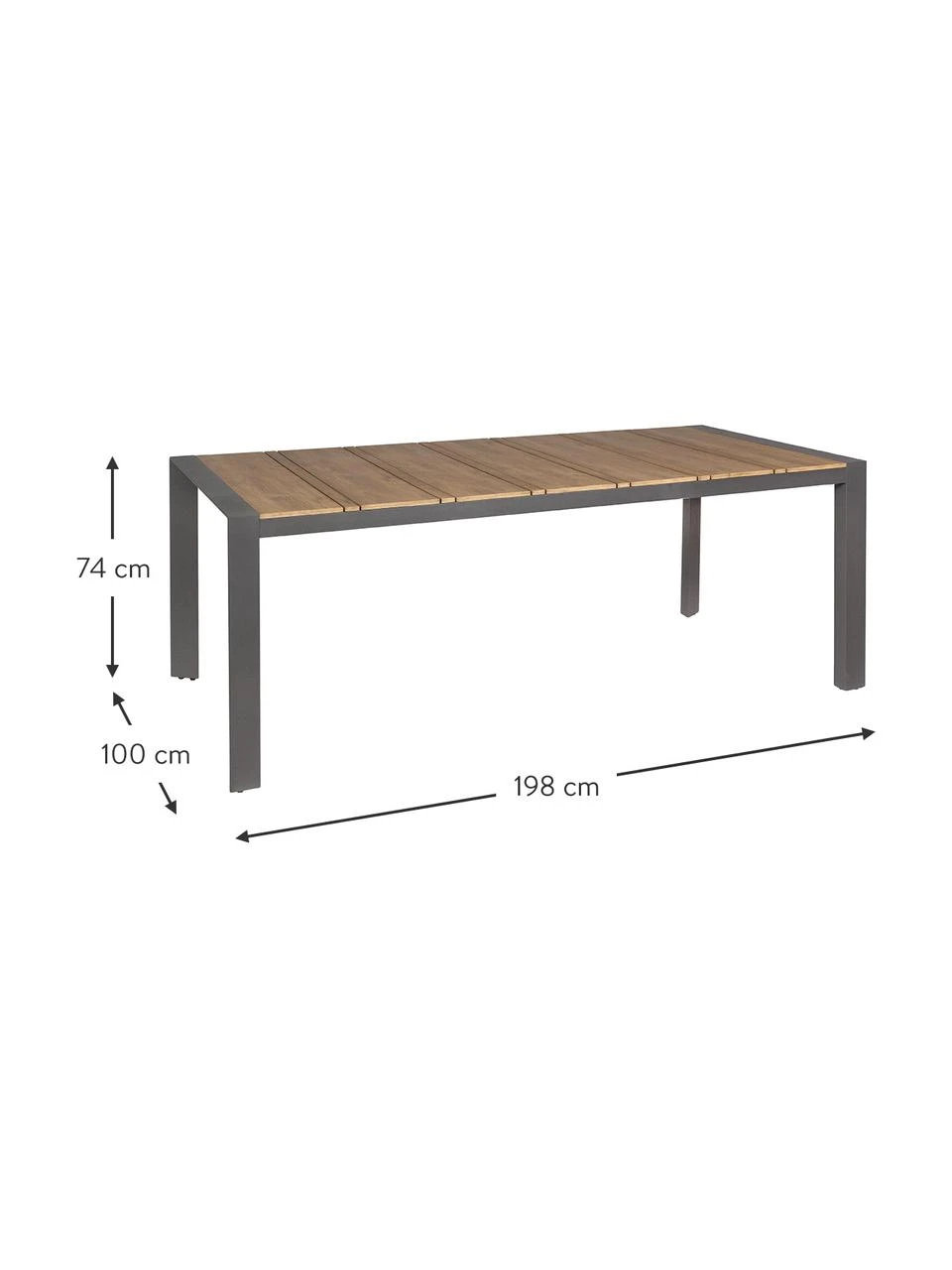 Bizzotto Table de jardin Elias; 198x100 cm, larg. 198 x prof. 100 cm 5 Bizzotto Table de jardin Elias; 198x100 cm, larg. 198 x prof. 100 cm – Image 3
