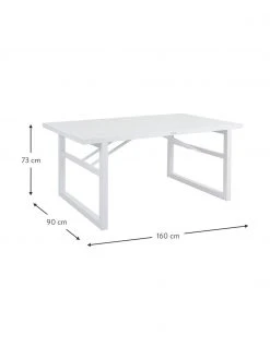 Brafab Table de jardin blanche Vevi, 160 x 90 cm, larg. 160 x prof. 90 cm -Jardin Soldes Boutique Table de jardin blanche Vevi 160 x 90 cm 2