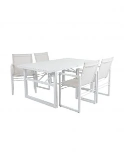 Brafab Table de jardin blanche Vevi, 160 x 90 cm, larg. 160 x prof. 90 cm -Jardin Soldes Boutique Table de jardin blanche Vevi 160 x 90 cm 3