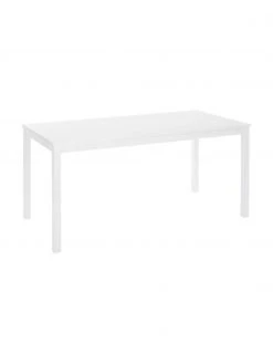 Table de jardin en bois blanc Rosenborg, 165x80 cm, larg. 165 x prof. 80 cm
