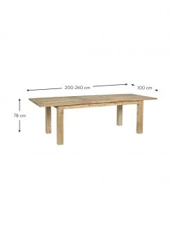 Bizzotto Table de jardin extensible Montevideo, 200-260 x 100&nbsp;cm, larg. de 200 à 260 x prof. 100 cmSeulement 1 produit disponible -Jardin Soldes Boutique Table de jardin extensible Montevideo 200 260 x 100 cm 2