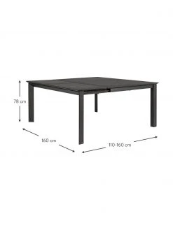 Bizzotto Table de jardin extensible anthracite Konnor, 110 - 160 x 160 cm, larg. de 110 à 160 x prof. 160 cm -Jardin Soldes Boutique Table de jardin extensible anthracite Konnor 110 160 x 160 cm 2