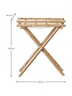 Lene Bjerre Table de jardin pliante en bambou Mandisa, larg. 60 x haut. 68 cm -Jardin Soldes Boutique Table de jardin pliante en bambou Mandisa 2