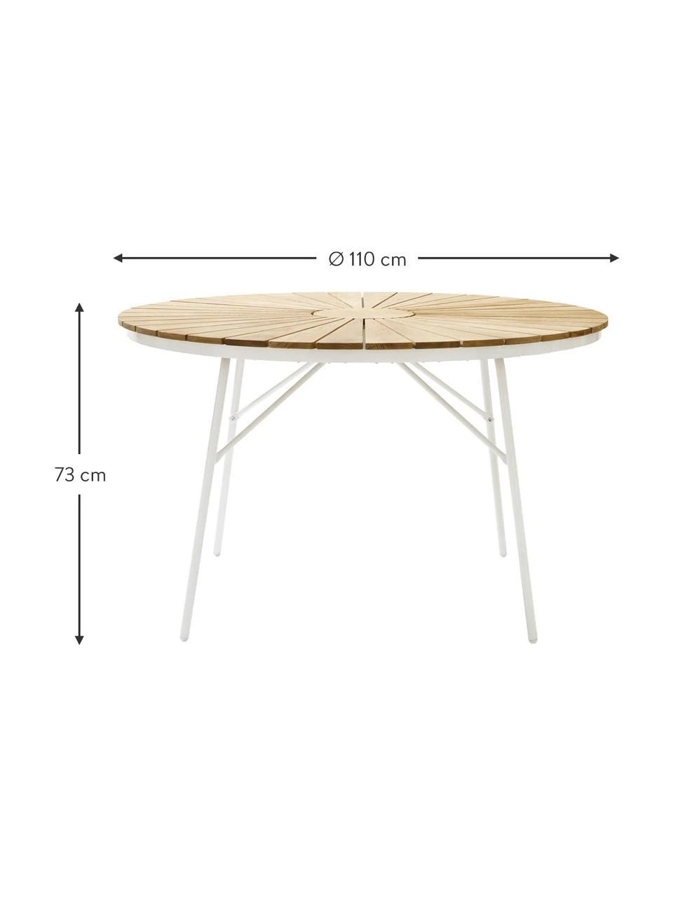 Table de jardin ronde en teck Hard & Ellen, de différentes tailles, Ø 110 x haut. 73 cm 6 Table de jardin ronde en teck Hard & Ellen, de différentes tailles, Ø 110 x haut. 73 cm – Image 4