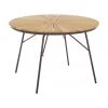 Table de jardin ronde en teck Hard & Ellen, tailles variées, Ø 110 x haut. 73 cmDisponibilité limitée -Jardin Soldes Boutique Table de jardin ronde en teck Hard and Ellen tailles variees