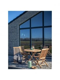 Table de jardin teck Oviedo, Ø 100 cm, Ø 100 x haut. 75 cm -Jardin Soldes Boutique Table de jardin teck Oviedo O 100 cm 1