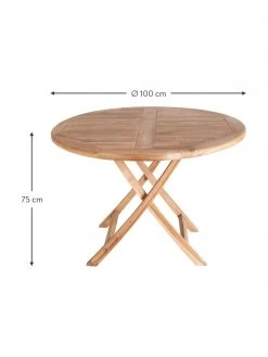 Table de jardin teck Oviedo, Ø 100 cm, Ø 100 x haut. 75 cm -Jardin Soldes Boutique Table de jardin teck Oviedo O 100 cm 2