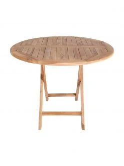 Table de jardin teck Oviedo, Ø 100 cm, Ø 100 x haut. 75 cm -Jardin Soldes Boutique Table de jardin teck Oviedo O 100 cm 3