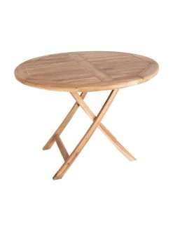 Table de jardin teck Oviedo, Ø 100 cm, Ø 100 x haut. 75 cm -Jardin Soldes Boutique Table de jardin teck Oviedo O 100 cm 4