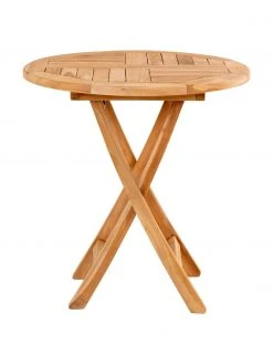 Table de jardin teck Oviedo, Ø 70 cm, Ø 70 x haut. 75 cm -Jardin Soldes Boutique Table de jardin teck Oviedo O 70 cm 2