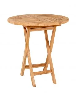 Table de jardin teck Oviedo, Ø 70 cm, Ø 70 x haut. 75 cm