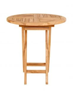 Table de jardin teck Oviedo, Ø 70 cm, Ø 70 x haut. 75 cm -Jardin Soldes Boutique Table de jardin teck Oviedo O 70 cm 3