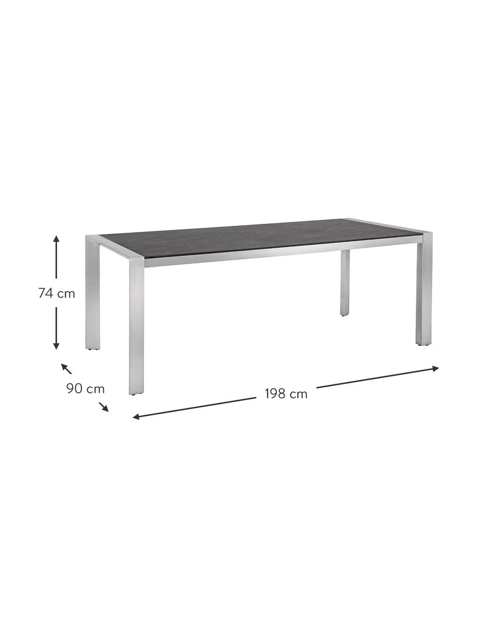 Bizzotto Table grise de jardin Inez, 198x90 cm, larg. 198 x prof. 90 cmSeulement 1 produit disponible 5 Bizzotto Table grise de jardin Inez, 198x90 cm, larg. 198 x prof. 90 cmSeulement 1 produit disponible – Image 3