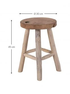 Tabouret bois de teck Badia, Ø 30 x haut. 45 cm -Jardin Soldes Boutique Tabouret bois de teck Badia 2