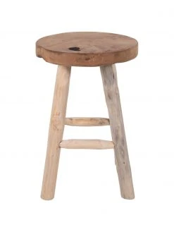 Tabouret bois de teck Badia, Ø 30 x haut. 45 cm -Jardin Soldes Boutique Tabouret bois de teck Badia 3