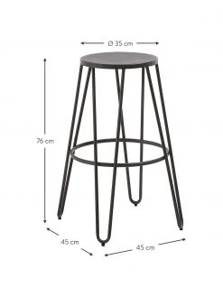 Tabouret de bar en métal Madona, larg. 45 x haut. 76 cm 8 Tabouret de bar en métal Madona, larg. 45 x haut. 76 cm -Jardin Soldes Boutique Tabouret de bar en metal Madona 2